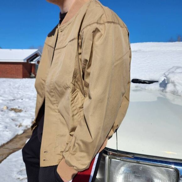 Mervyn's Men's collection small Korean vintage 70s jacket beige tan - Picture 7 of 10
